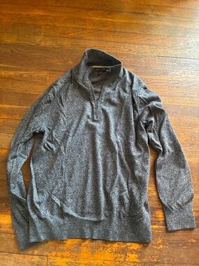 Heather Gray Quarter-Zip Pullover 85%pima 15% cashmere